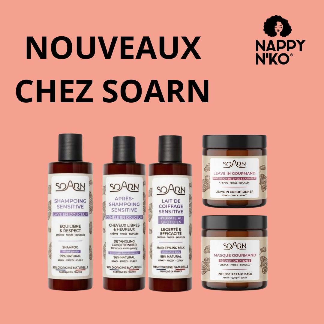 Hello les Nappy N'kos 👋
Retrouvez les nouveaux produits SOARN sur le site 🌐

- Un nouveau design 
- Des formules améliorés
- Un nouveau masque Gourmand idéal pour réparer les cheveux en profondeur !
.
.
.
#nappynko #routinecheveux #NappyNkoRoutine #CurlsOnFleek #NaturalHairLove #CheveuxNaturels #NappyFrance #RoutineCapillaire #BeautéNaturelle #AfroFrancophone #CheveuxCrépus #CheveuxBouclés #SoinsCapillaires #HairProducts #NaturalHairCommunity #huiledericin #beurredekarité